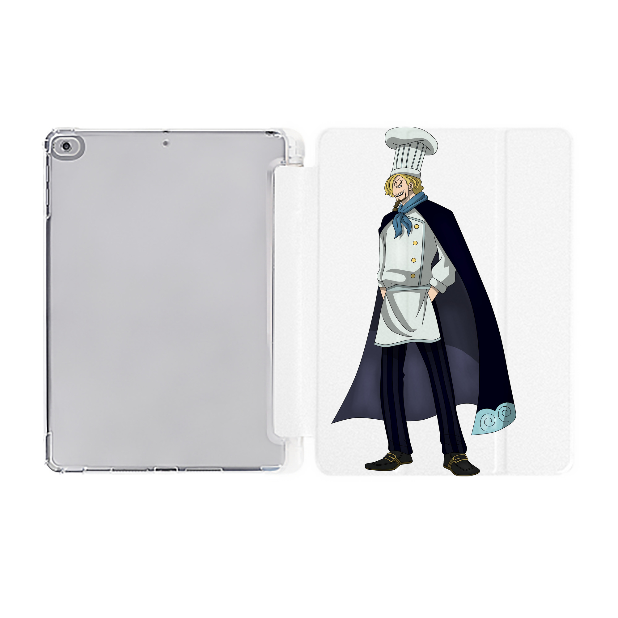 （画像用） ワンピース サンジ ONE PIECE Sanji IPad ケース ペン収納付き 三つ折りスタンド PUレザー×シリコン 対応機種9.5/10.5/10.9インチ